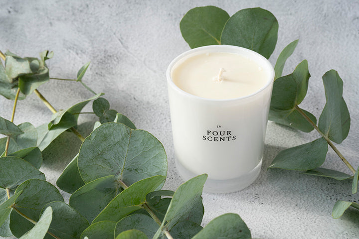 Four Scents Candle with Sprigs of Eucalyptus