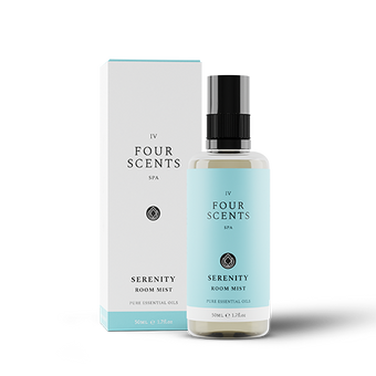 Serenity Spa Room Mist in 50ml Clear Glass Spray Bottle with Box