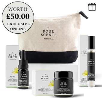 Spring Vitality Essential Oil Blend Spring Vitality 50g Himalayan Bath Salts and Spring Vitality 10ml Room Mist in Smart Cotton Cosmetic Bag